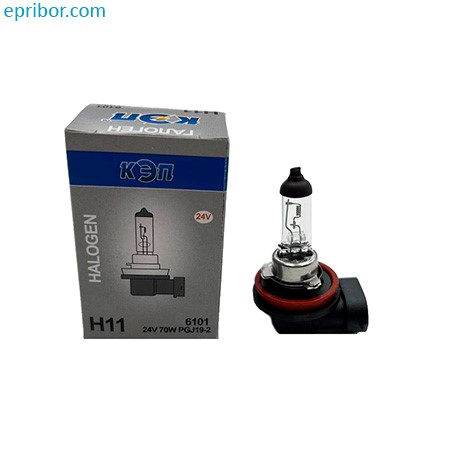24V H11 70W (КЭП) К6101` Автолампа галогенная 24В, 70Вт, цоколь PGJ19-2, фарная+++